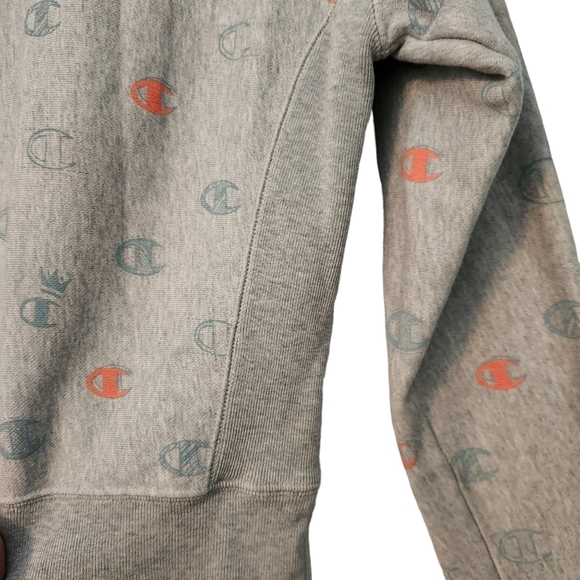 Champion reverse weave gray  long-sleeve pull-on crew-neck sweater - Picture 4 of 8